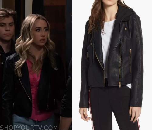 General Hospital: March 2023 Josslyn's Black Leather Moto Jacket | Shop ...