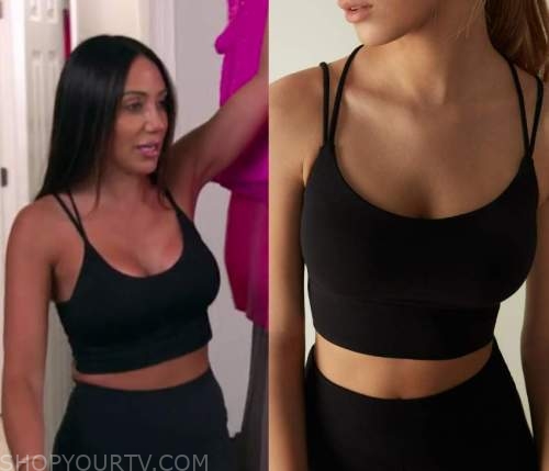 Black Jersey Double Strap Crop Top