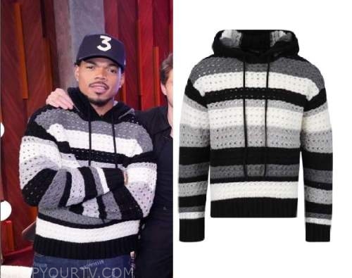 The Voice Season 23 Chance the Rapper s Grey Crochet Striped