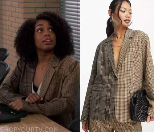 The Neighborhood: Season 5 Episode 15 Block Plaid Blazer | Shop Your TV