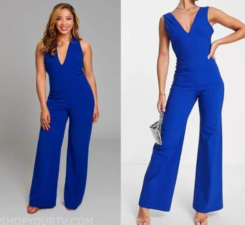 Love is Blind: Season 4 Episode 1 Tiffany's V-Neck Jumpsuit | Shop Your TV