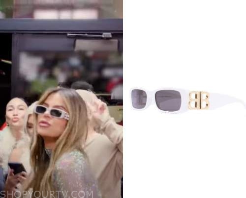 The Kardashians Season 3 Khloes White Rectangle Sunglasses Shop Your Tv