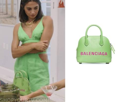 Bottega Veneta Loop Small Leather Shoulder Bag worn by Robyn Dixon as seen  in The Real Housewives of Potomac (S07E03)