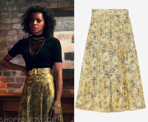 SASHA  Long floral printed skirt with slit – Point Zero