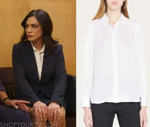 Law and Order: Season 22 Epsiode 16 Samantha's White Button Down Blouse ...