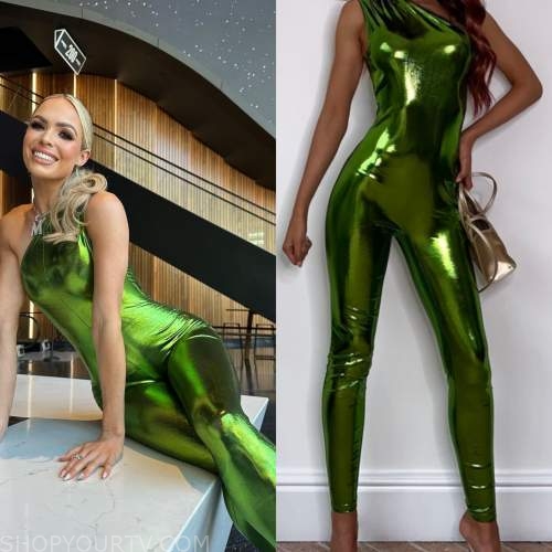 WWE Raw March 2023: Maxxine's Green Metallic Jumpsuit