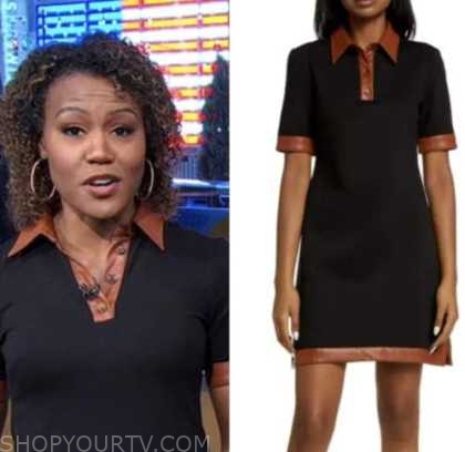 Good Morning America: April 2023 Janai Norman's Leather Trim Polo Knit ...