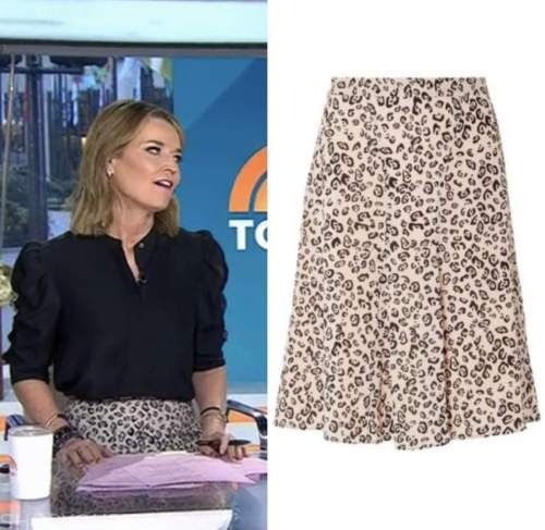 The Today Show: April 2023 Savannah Guthrie's Beige Leopard Silk Skirt ...