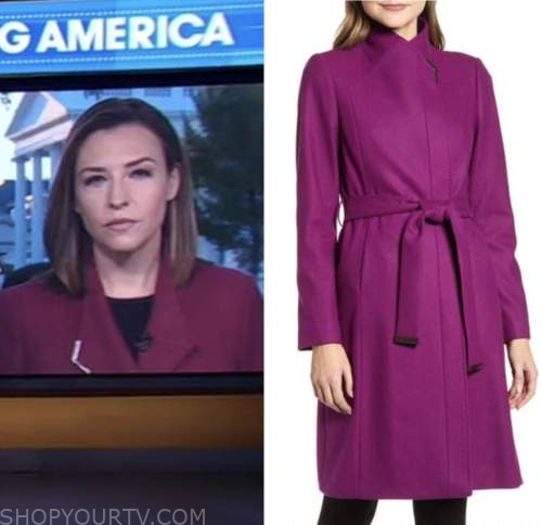 Good Morning America: April 2023 Mary Bruce's Pink Magenta Wrap Coat ...