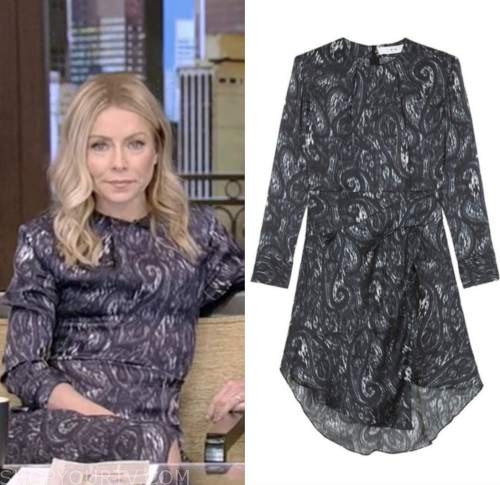 Live with Kelly and Ryan: April 2023 Kelly Ripa's Navy Blue Printed ...