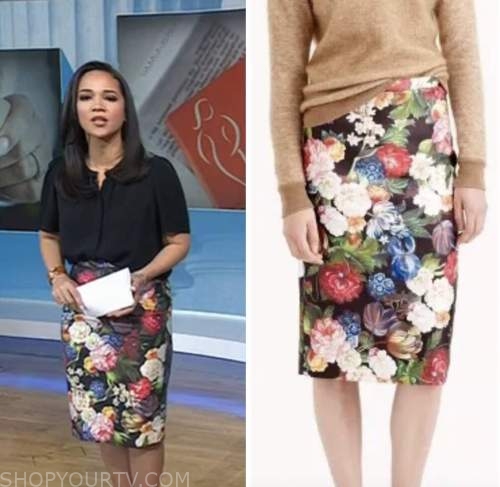 The Today Show: April 2023 Laura Jarrett's Floral Pencil Skirt