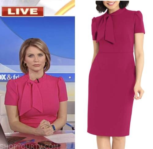 Fox and Friends: April 2023 Ashley Strohmier's Pink Tie Neck Sheath ...