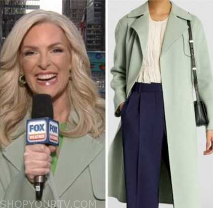 Fox and Friends: April 2023 Janice Dean's Mint Green Wrap Coat | Shop ...