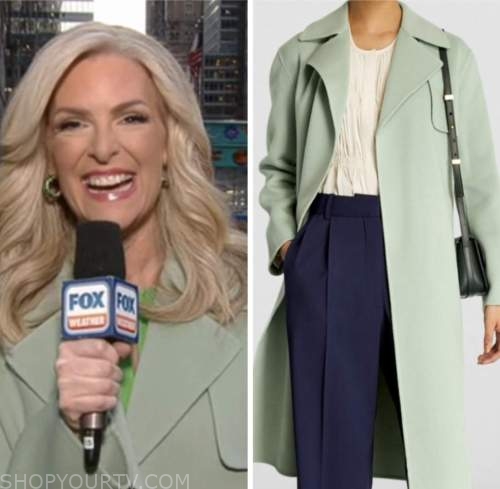 Fox and Friends: April 2023 Janice Dean's Mint Green Wrap Coat | Shop ...