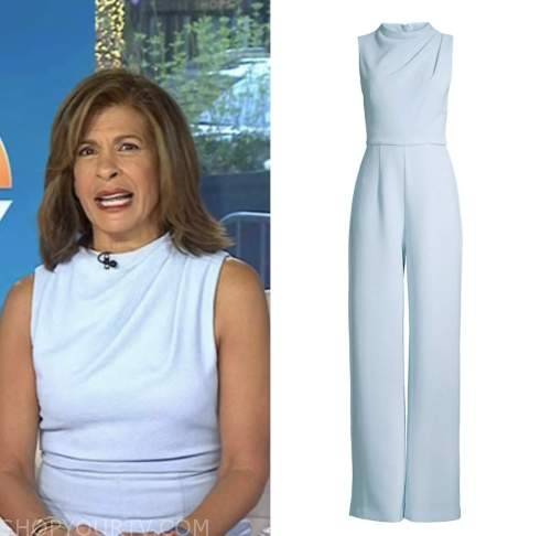 The Today Show: April 2023 Hoda Kotb's Light Blue Drape Sleeveless ...