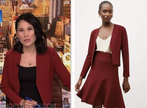 NBC News Daily: April 2023 Vicky Nguyen's Red Cropped Jacket Cardigan ...