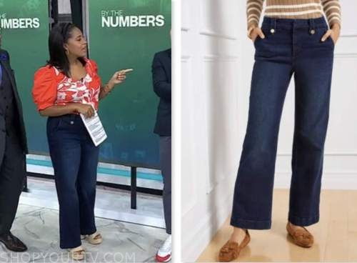 The Today Show: April 2023 Sheinelle Jones's Wide Leg Button Jeans ...