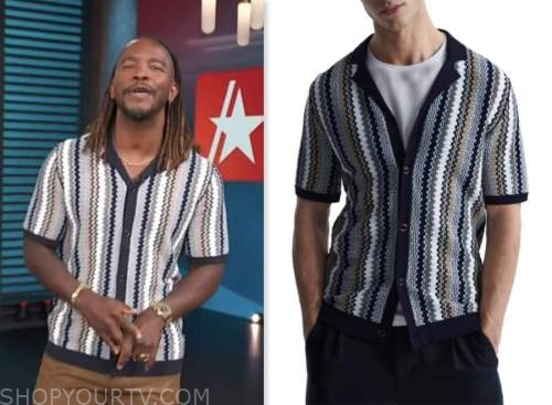 Access Hollywood: April 2023 Scott Evans's Striped Knit Shirt | Shop ...