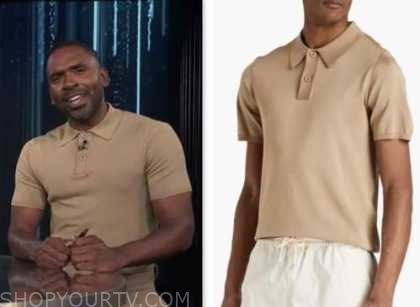 E! News: April 2023 Justin Sylvester's Tan Polo Shirt | Shop Your TV