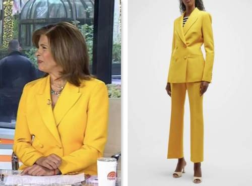 The Today Show: April 2023 Hoda Kotb's Yellow Double Breasted Blazer ...