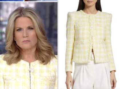 The Story: April 2023 Martha Maccallum's Yellow Tweed Check Jacket 