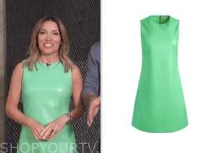 Access Daily: April 2023 Kit Hoover's Green Leather Shift Dress | Shop ...