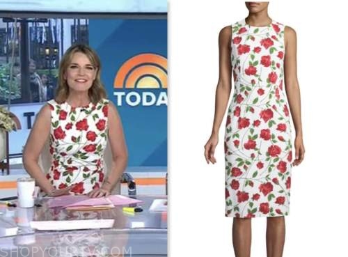 The Today Show: April 2023 Savannah Guthrie's White and Red Floral ...