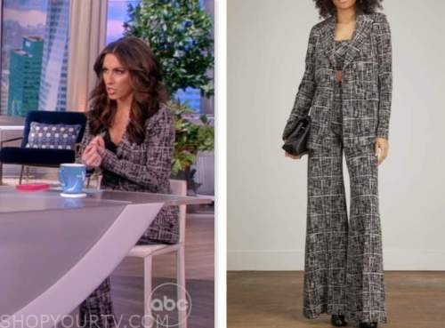 The View: April 2023 Alyssa Farah Griffin's Black Etched Blazer and Pant  Suit