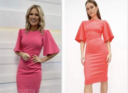 Good Morning Britain: April 2023 Charlotte Hawkins's Pink Pencil Dress ...