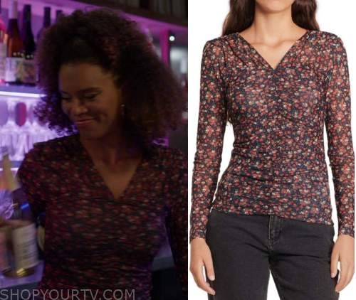 Grand Crew: Season 2 Episode 7 Fay's Floral V-Neck Top | Shop Your TV