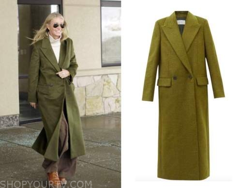 Celebrity Fashion Gwyneth Paltrow s Green Coat Shop Your TV