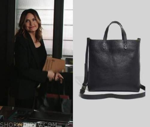 Law and Order SVU: Season 24 Epsiode 19 Olivia's Black Leather Tote Bag ...