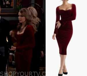 General Hospital: April 2023 Holly's Red Velvet Dress | Shop Your TV