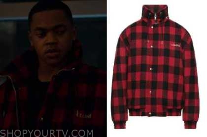 Power Book II Ghost: Season 3 Episode 3 Tariq's Red Plaid Zip Jacket ...