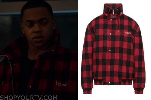 Power Book Ii Ghost: Season 3 Episode 3 Tariq's Red Plaid Zip Jacket 