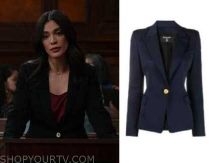 Law and Order: Season 22 Episode 19 Samantha's Black Blazer with Gold ...