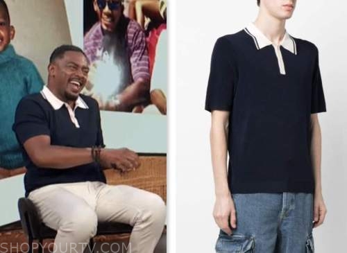 Access Daily: May 2023 Bill Bellamy's Navy Blue and White Contrast Polo ...