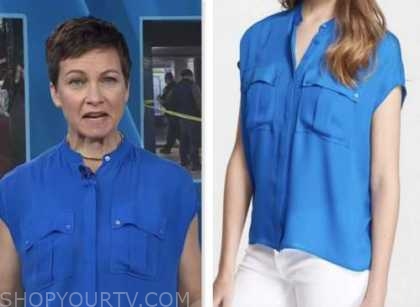 NBC News Daily: May 2023 Stephanie Gosk's Blue Cargo Silk Blouse | Shop ...