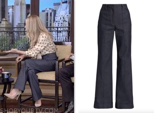 Live with Kelly and Mark: May 2023 Kelly Ripa's Denim Wide Leg Pants ...