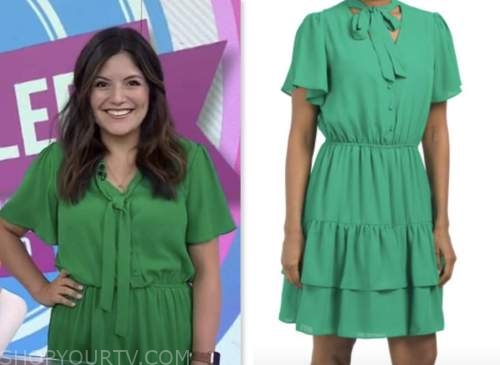 adrianna barrionuevo brach, the today show, green tie neck dress ...