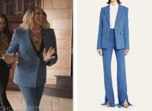 Tamron Hall Show: May 2023 Sandra Denton's Denim Double Breasted Blazer ...