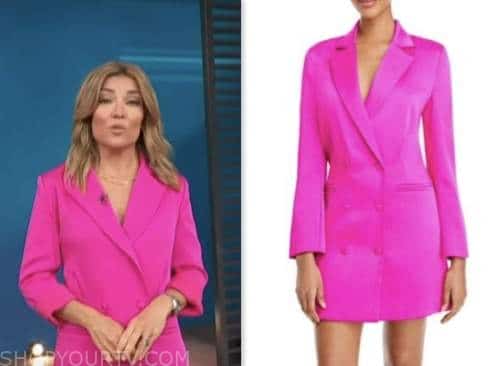 Access Hollywood: May 2023 Kit Hoover's Pink Double Breasted Blazer ...