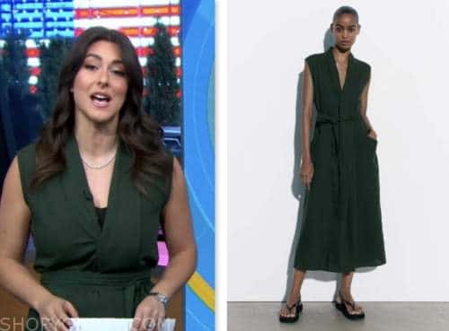 Good Morning America: May 2023 Erielle Reshef's Green Belted Midi Dress ...