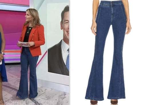 The Today Show: May 2023 Jenna Bush Hager's Dark Wash Seam Flare Jeans ...