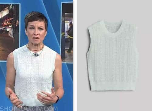 The Today Show: May 2023 Stephanie Gosk's Blue Cable Knit Sweater Vest ...