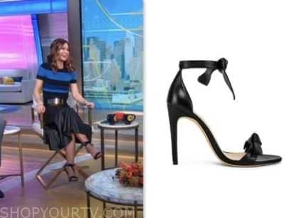 Good Morning America: May 2023 Rebecca Jarvis's Black Bow Knot Sandals ...