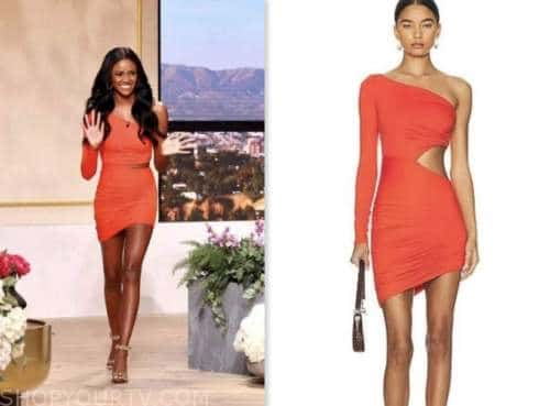 The Jennifer Hudson Show: May 2023 Charity Lawson's Red One-shoulder 