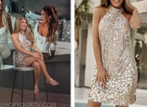 WornOnTV: Chrishell's sequin strapless mini dress on Selling Sunset, Chrishell Stause