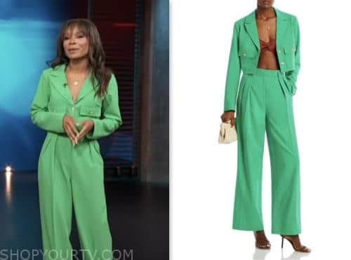 Access Hollywood: May 2023 Zuri Hall's Green Cropped Jacket and Green ...
