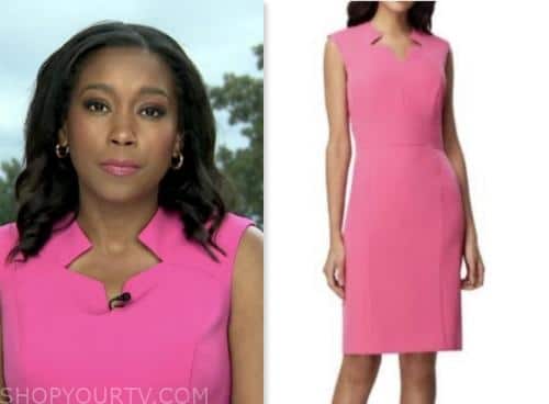 Good Morning America: May 2023 Rachel Scott's Pink Sleeveless Sheath ...